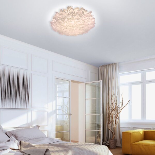 LED Deckenleuchte Stoff Weiß rund Ø75 cm 2700-5000 K