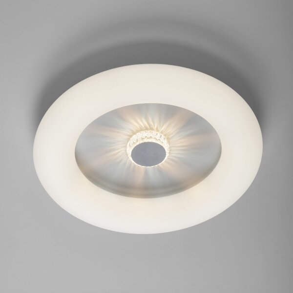 Weiße LED Deckenlampe mit Dimmer Fernbedienung Ø50 cm