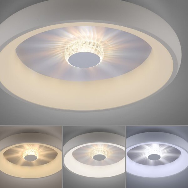 Dimmbare LED Deckenlampe Fernbedienung Kristalleffekt