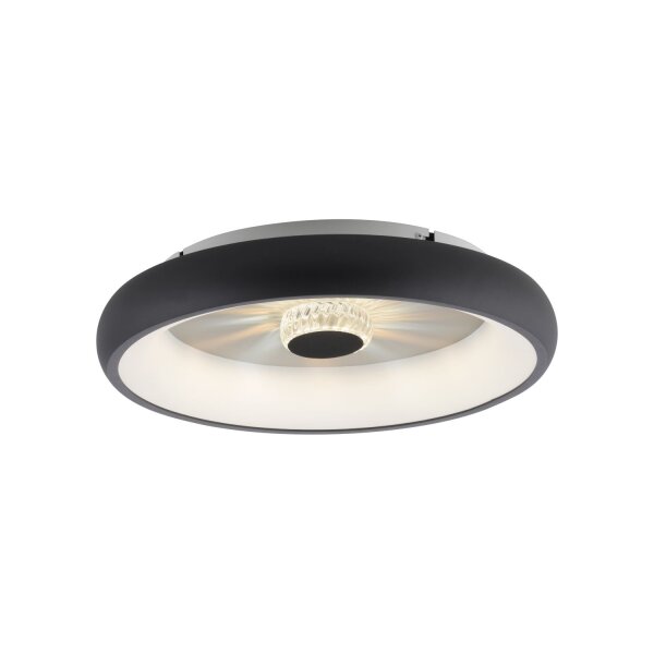 Dimmbare LED Deckenleuchte Kristalleffekt 29 W Schwarz