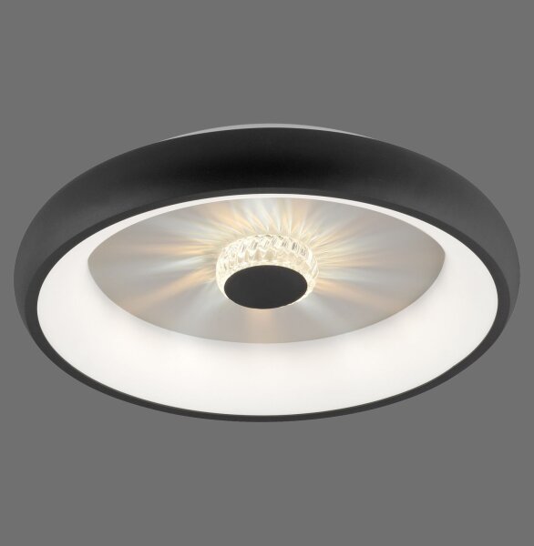 Dimmbare LED Deckenleuchte Kristalleffekt 29 W Schwarz
