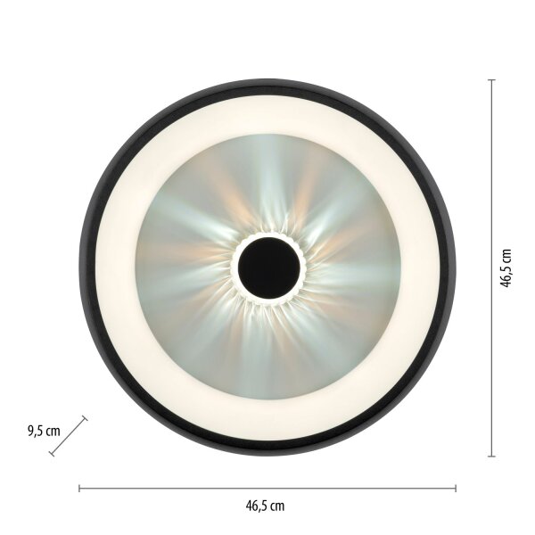 Dimmbare LED Deckenleuchte Kristalleffekt 29 W Schwarz
