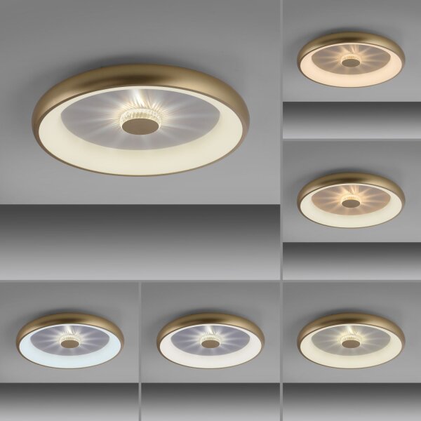 Dimmbare LED Deckenleuchte 2700-5000 K Ø61,5 cm Messing