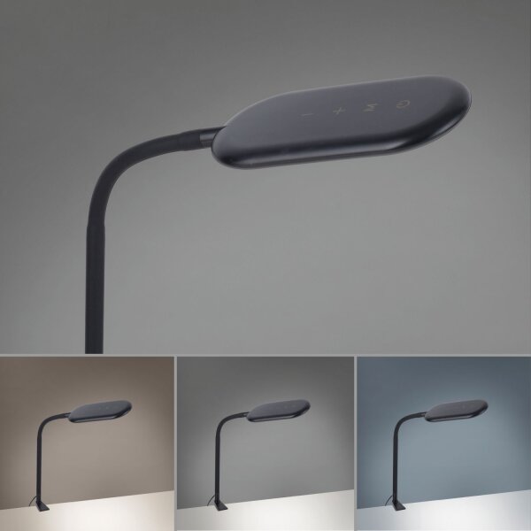 Flexible LED Klemmleuchte Schwarz 3000-6000 K dimmbar