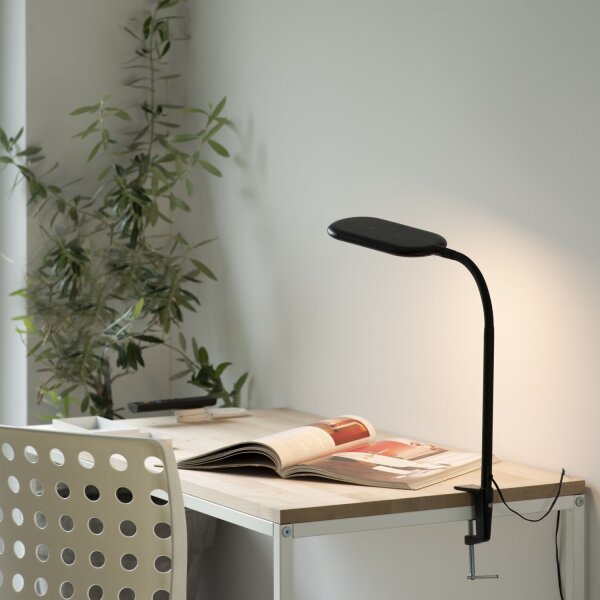 Flexible LED Klemmleuchte Schwarz 3000-6000 K dimmbar
