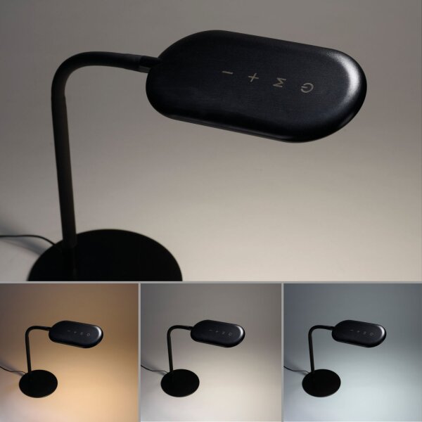 Flexible LED Tischlampe Schwarz 3000-6000 K 7 W dimmbar