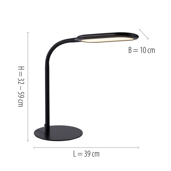 Flexible LED Tischlampe Schwarz 3000-6000 K 7 W dimmbar
