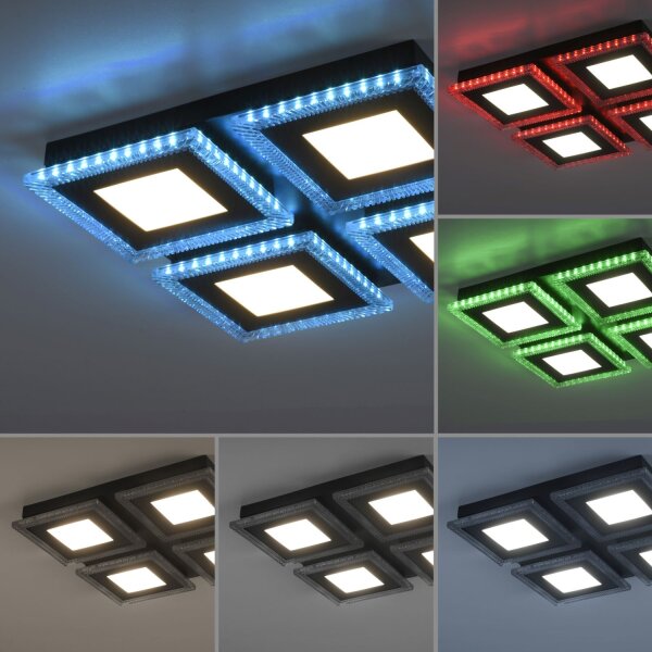 Dimmbare LED Deckenleuchte RBG Licht 17 W Fernbedienung