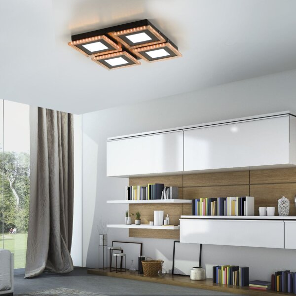 Dimmbare LED Deckenleuchte RBG Licht 17 W Fernbedienung