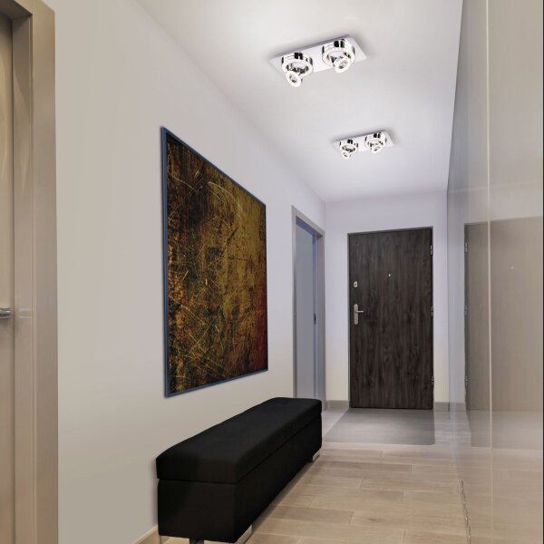 LED Deckenspot Metall flexibel 3000 K 1200 lm Chrom