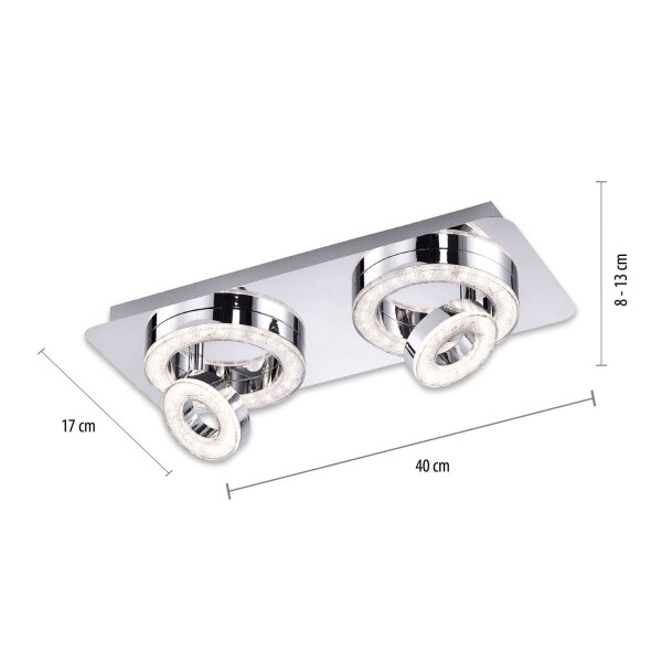 LED Deckenspot Metall flexibel 3000 K 1200 lm Chrom