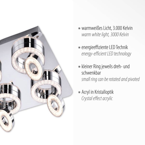 Flexibler LED Deckenspot Metall L:40 cm 3000 K 270 lm