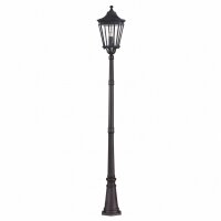 Große Mastleuchte Schwarz 257cm hoch E14 IP44 Antik