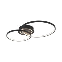 Stilvolle LED Deckenleuchte Metall Schwarz 3000 K Ringe