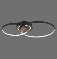 Stilvolle LED Deckenleuchte Metall Schwarz 3000 K Ringe