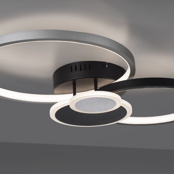 LED Deckenlampe Schwarz Aluminium Metall L:58 cm 26 W