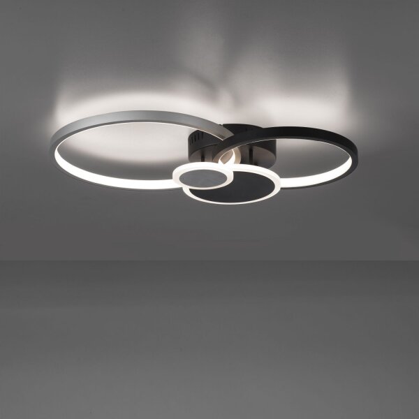 LED Deckenlampe Schwarz Aluminium Metall L:58 cm 26 W