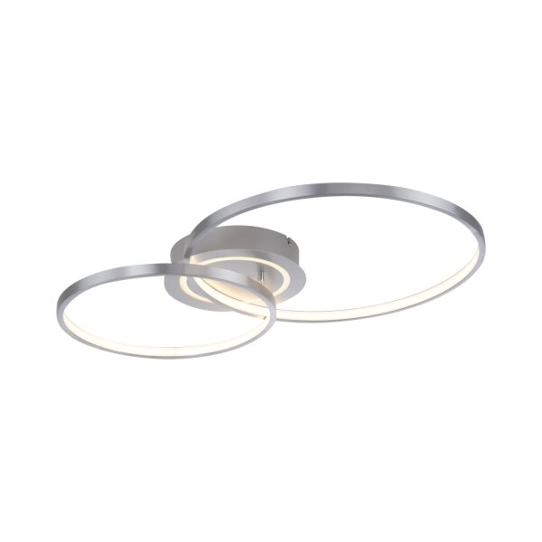 Stilvolle LED Deckenleuchte in Aluminium 3000 K Ringe