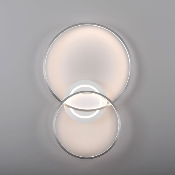 Stilvolle LED Deckenleuchte in Aluminium 3000 K Ringe