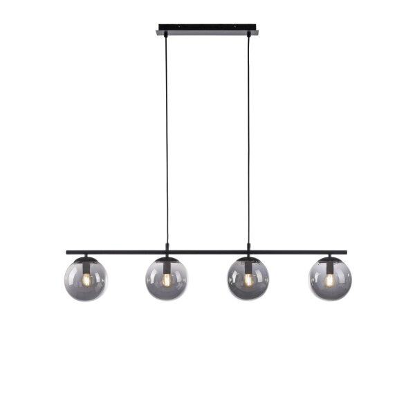 Längliche Pendelleuchte Rauchglas 100 cm E14 wohnlich