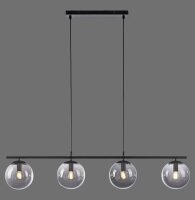 Längliche Pendelleuchte Rauchglas 100 cm E14 wohnlich