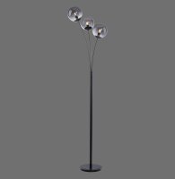 Gemütliche Stehleuchte Rauchglas 185 cm E14 blendarm