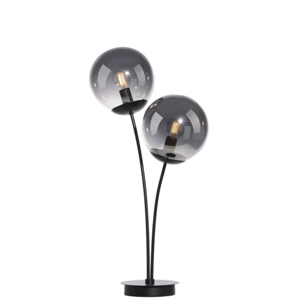 Gemütliche Tischleuchte Rauchglas 60 cm E14 blendarm
