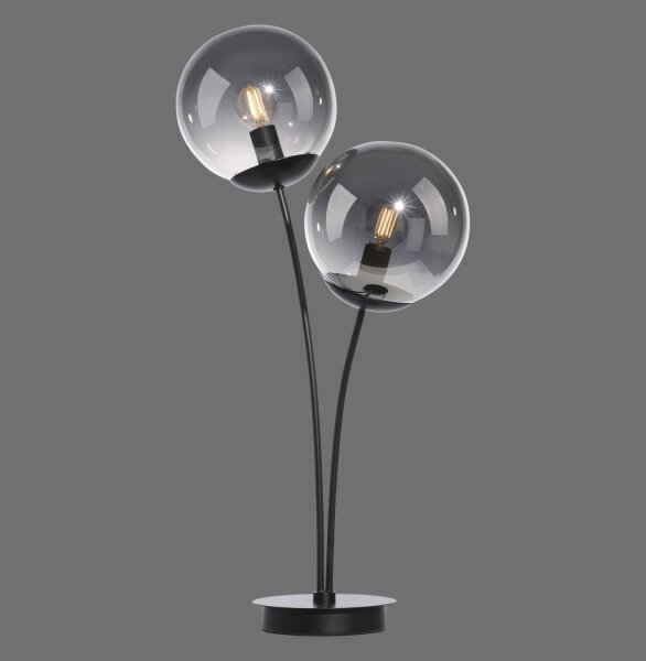 Gemütliche Tischleuchte Rauchglas 60 cm E14 blendarm