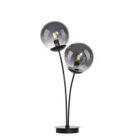 Gemütliche Tischleuchte Rauchglas 60 cm E14 blendarm