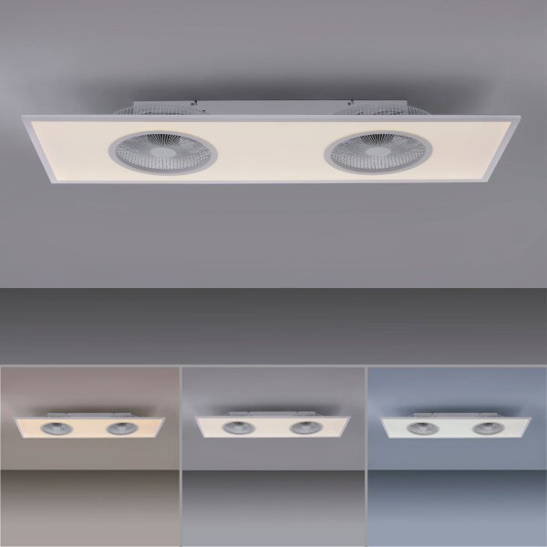 LED Deckenlampe mit Ventilatoren Weiß 3100 lm dimmbar