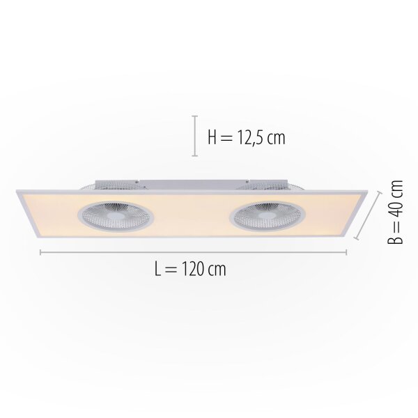 LED Deckenlampe mit Ventilatoren Weiß 3100 lm dimmbar