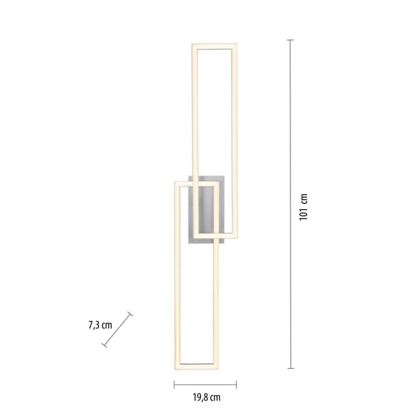Dimmbare LED Deckenleuchte in Stahl 3000 K L:102 cm