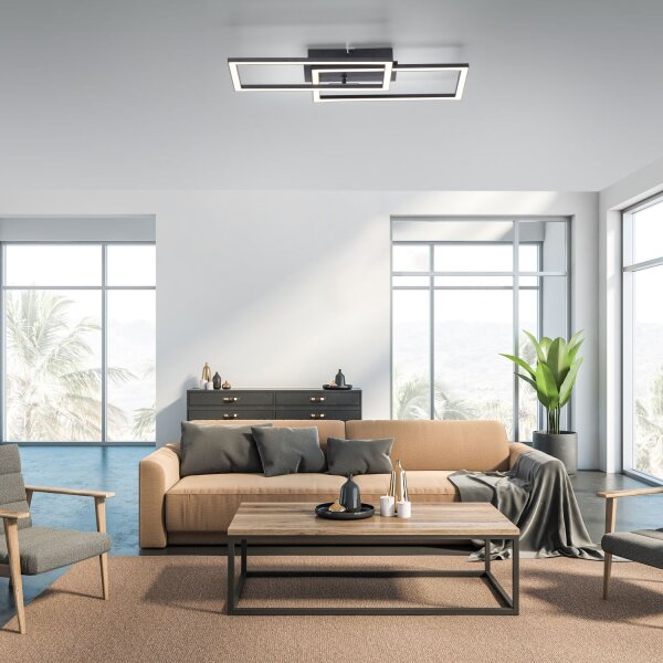 Dimmbare LED Deckenleuchte Schwarz 4200 lm 3000 K 36 W