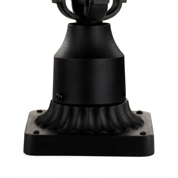 Sockelleuchte Metall Glas Schwarz IP44 H:57,5 cm E14