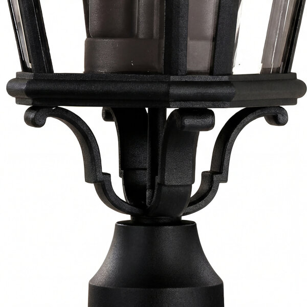 Sockelleuchte Metall Glas Schwarz IP44 H:57,5 cm E14