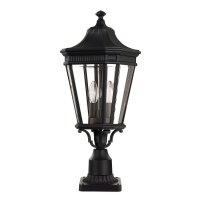 Sockelleuchte Metall Glas Schwarz IP44 H:57,5 cm E14