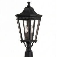 Sockelleuchte Metall Glas Schwarz IP44 H:57,5 cm E14