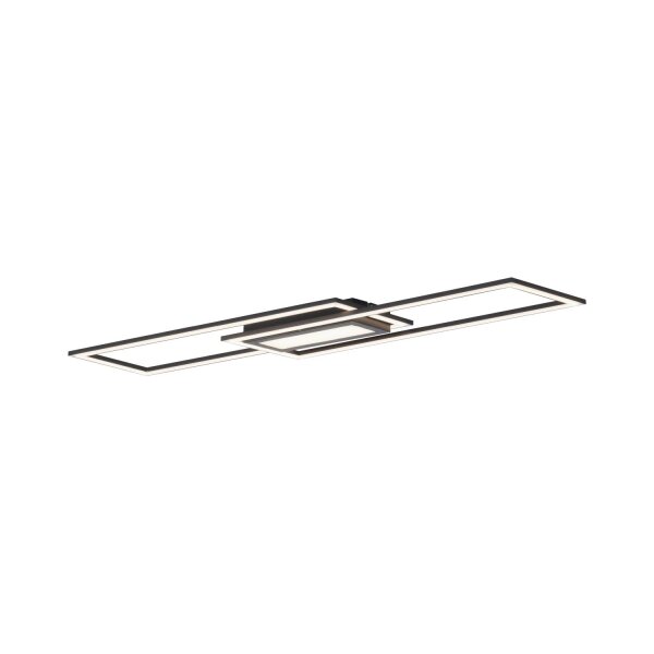 Dimmbare LED Deckenlampe Metall Schwarz 100 cm 5600 lm