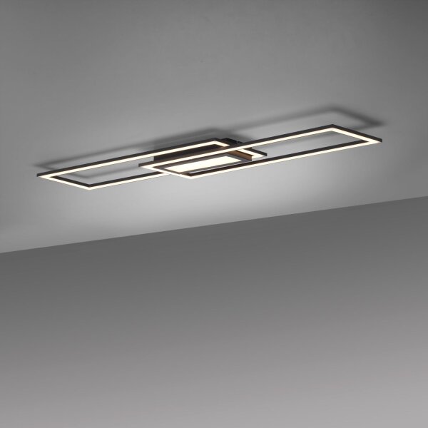 Dimmbare LED Deckenlampe Metall Schwarz 100 cm 5600 lm