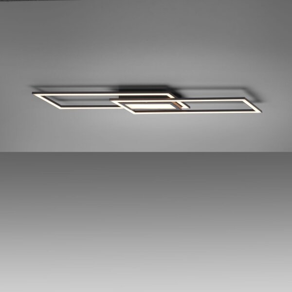 Dimmbare LED Deckenlampe Metall Schwarz 100 cm 5600 lm