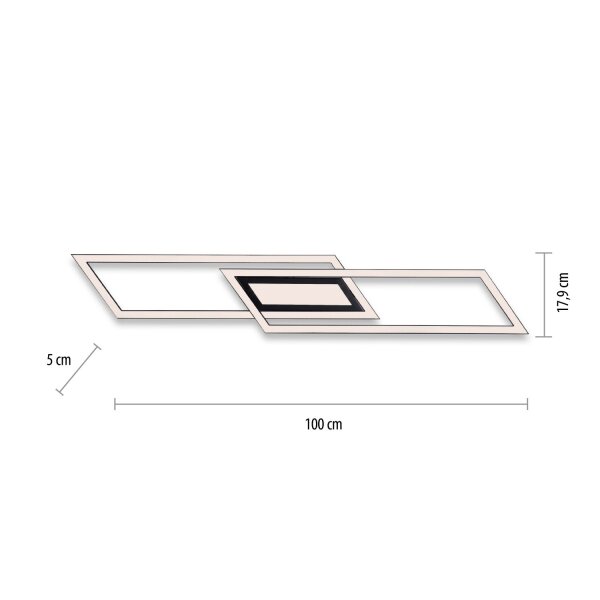Dimmbare LED Deckenlampe Metall Schwarz 100 cm 5600 lm