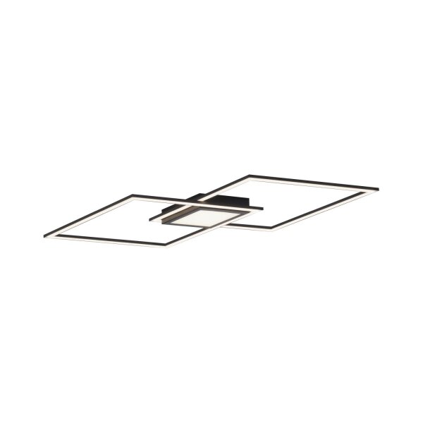 Dimmbare LED Deckenlampe Metall Schwarz L:106 cm 3000 K