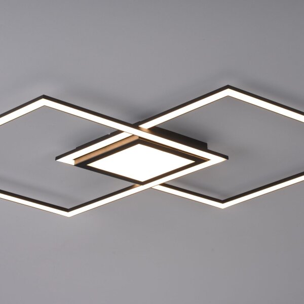 Dimmbare LED Deckenlampe Metall Schwarz L:106 cm 3000 K