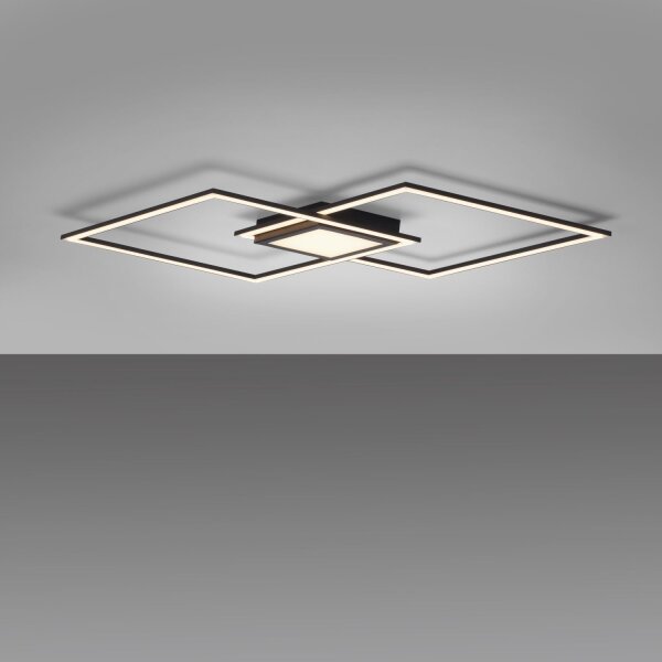 Dimmbare LED Deckenlampe Metall Schwarz L:106 cm 3000 K