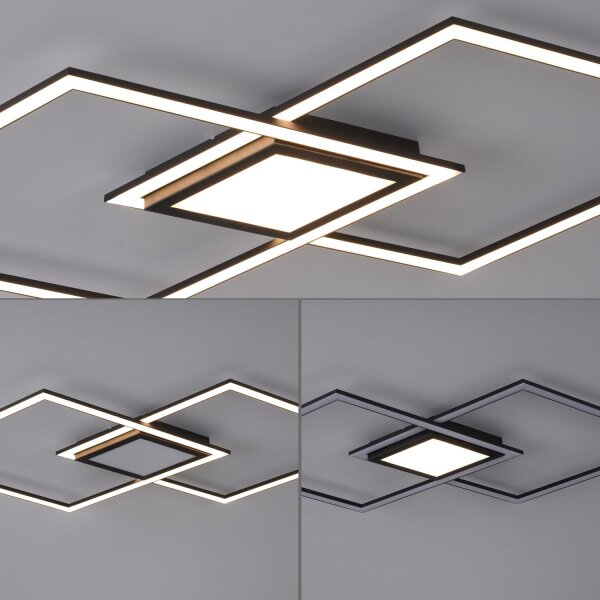 Dimmbare LED Deckenlampe Metall Schwarz L:106 cm 3000 K
