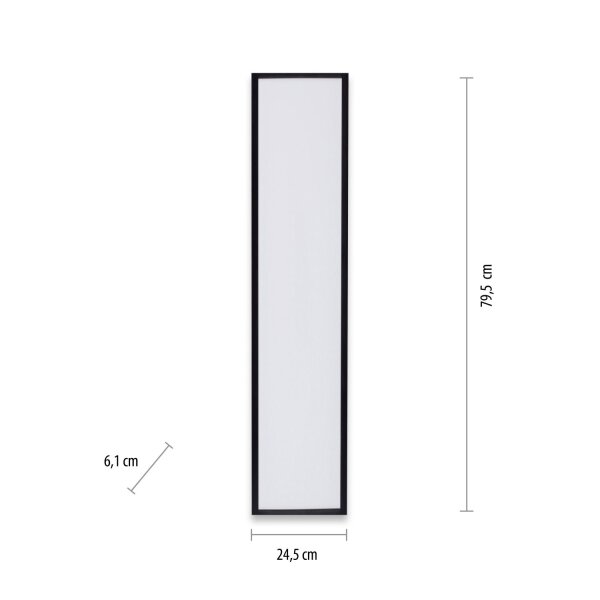 Flache LED Deckenlampe Schwarz L:79,5 cm 14 W 3000 K