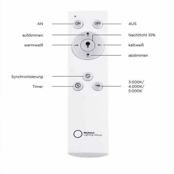LED Deckenlampe Schwarz 18 W 2700-5000 K Fernbedienung