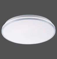 LED Deckenlampe in Chrom IP44 Ø49 cm 2500 lm blendarm