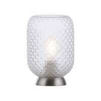 Tischlampe in Stahl Glasschirm Metall 22,5 cm E27