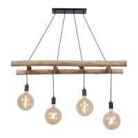 Hängelampe Skandinavisch Holz 110 cm lang E27...